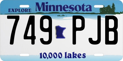 MN license plate 749PJB