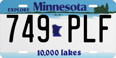 MN license plate 749PLF