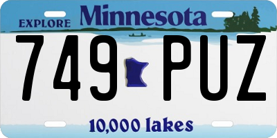 MN license plate 749PUZ