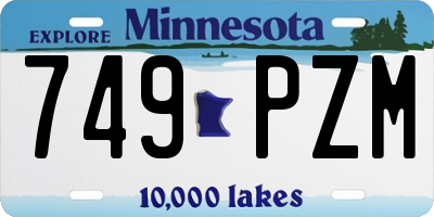 MN license plate 749PZM