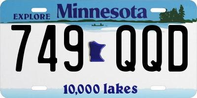 MN license plate 749QQD