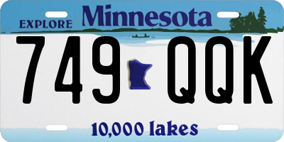 MN license plate 749QQK