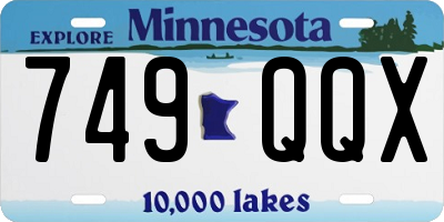 MN license plate 749QQX