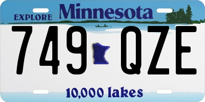 MN license plate 749QZE