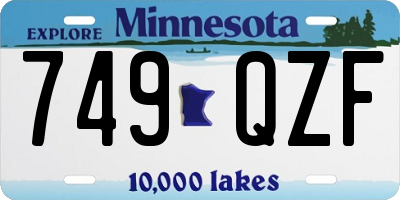 MN license plate 749QZF