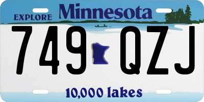 MN license plate 749QZJ
