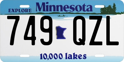 MN license plate 749QZL