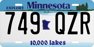 MN license plate 749QZR