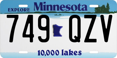 MN license plate 749QZV