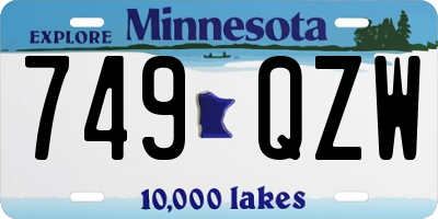 MN license plate 749QZW