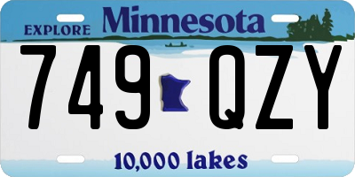 MN license plate 749QZY