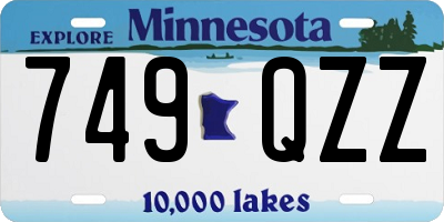MN license plate 749QZZ