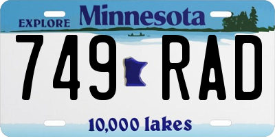 MN license plate 749RAD