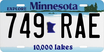 MN license plate 749RAE