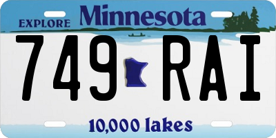 MN license plate 749RAI