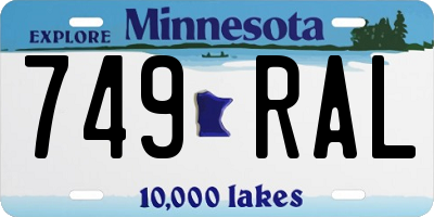 MN license plate 749RAL