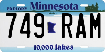MN license plate 749RAM