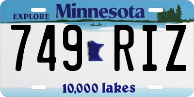 MN license plate 749RIZ