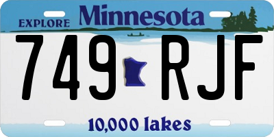 MN license plate 749RJF
