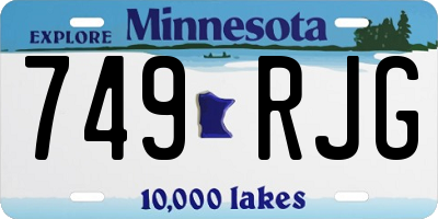 MN license plate 749RJG