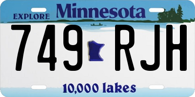 MN license plate 749RJH