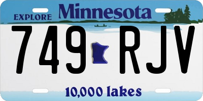 MN license plate 749RJV