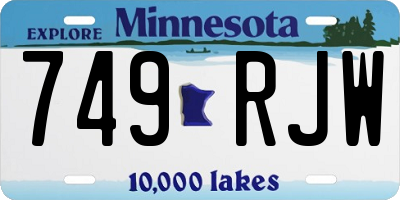 MN license plate 749RJW