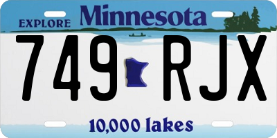 MN license plate 749RJX