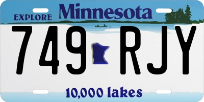 MN license plate 749RJY