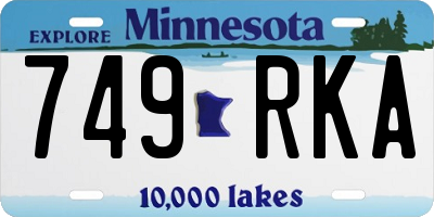 MN license plate 749RKA