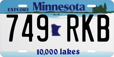 MN license plate 749RKB