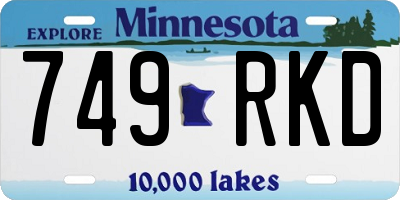 MN license plate 749RKD