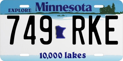 MN license plate 749RKE