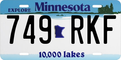 MN license plate 749RKF