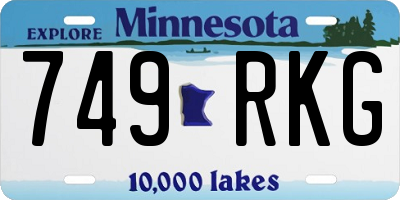 MN license plate 749RKG
