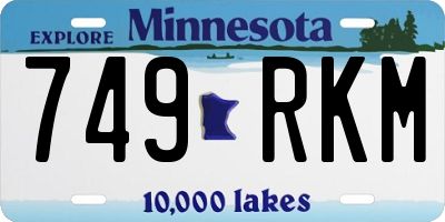 MN license plate 749RKM