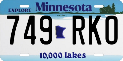MN license plate 749RKO