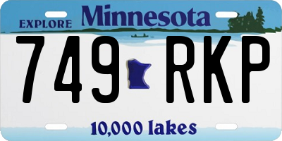 MN license plate 749RKP
