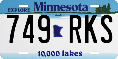 MN license plate 749RKS