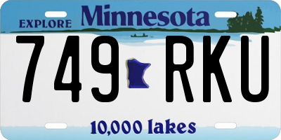 MN license plate 749RKU