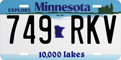 MN license plate 749RKV
