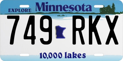 MN license plate 749RKX