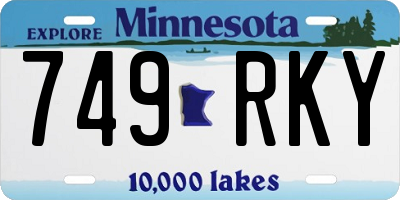 MN license plate 749RKY