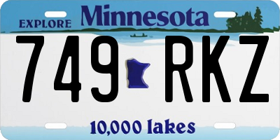 MN license plate 749RKZ