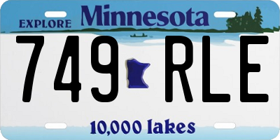MN license plate 749RLE