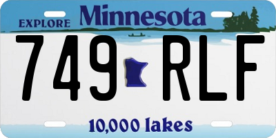 MN license plate 749RLF