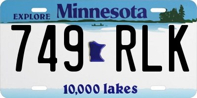 MN license plate 749RLK
