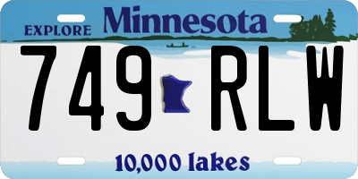MN license plate 749RLW