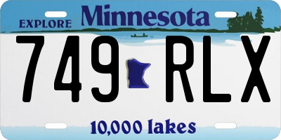 MN license plate 749RLX
