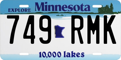 MN license plate 749RMK